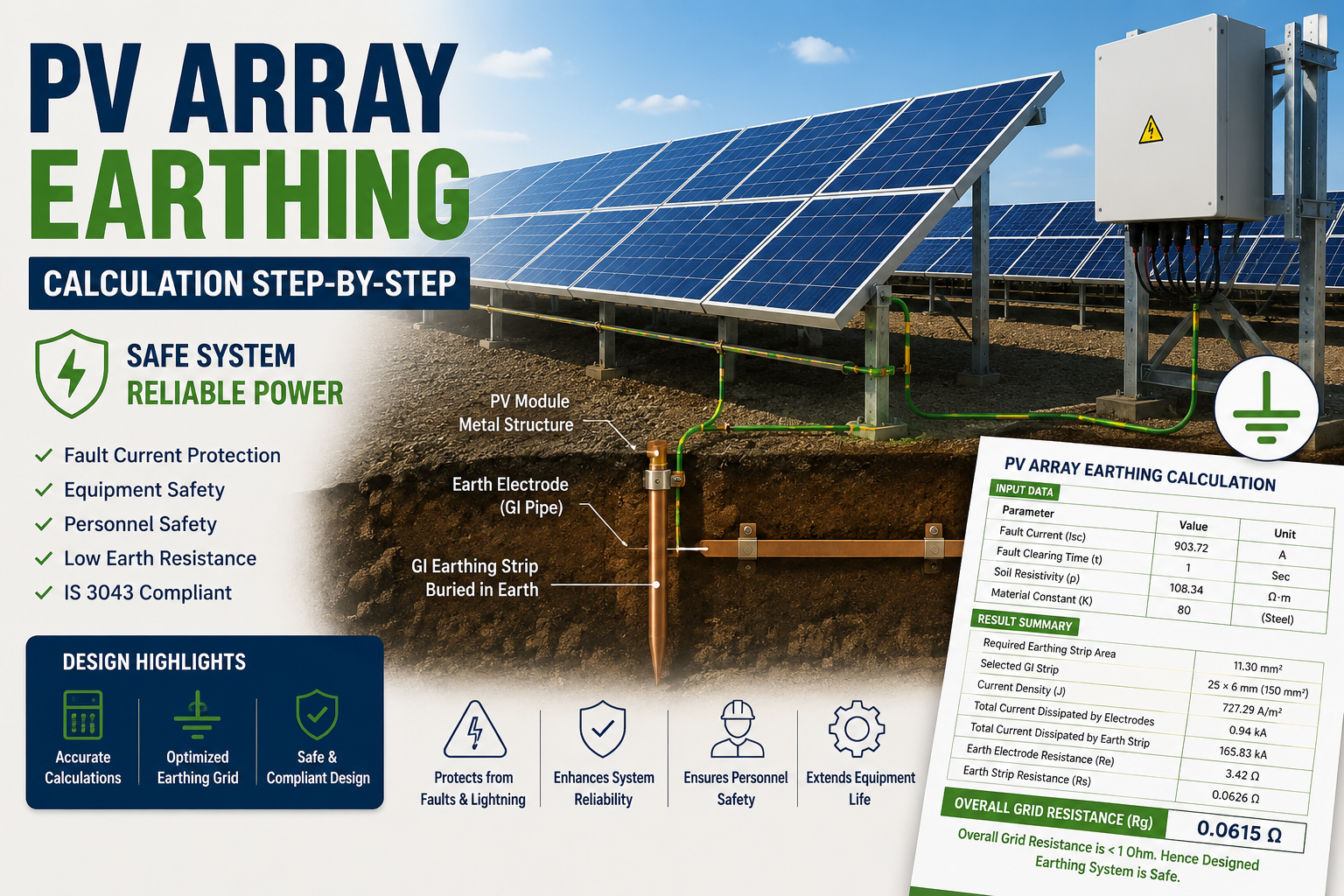 PV Array Earthing Calculation